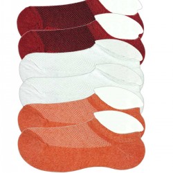 6 Adet Çocuk Sneaker Patik Çorap Bordo Beyaz Turuncu